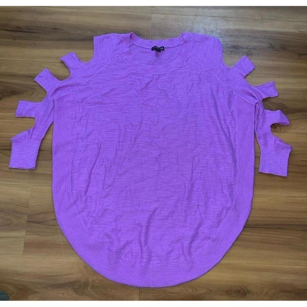 Womens Express Cold Shoulder Lavender Crewneck‎ Sweater